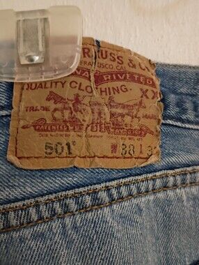 Men's Light Blue Denim Jeans - Classic Straight Leg Levis 501